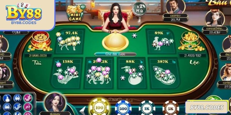 Bầu Cua By88 – Sắc Màu Dân Gian Không Gian Hiện Đại 1 Trải nghiệm không khí sống động từng phiên Bầu Cua By88